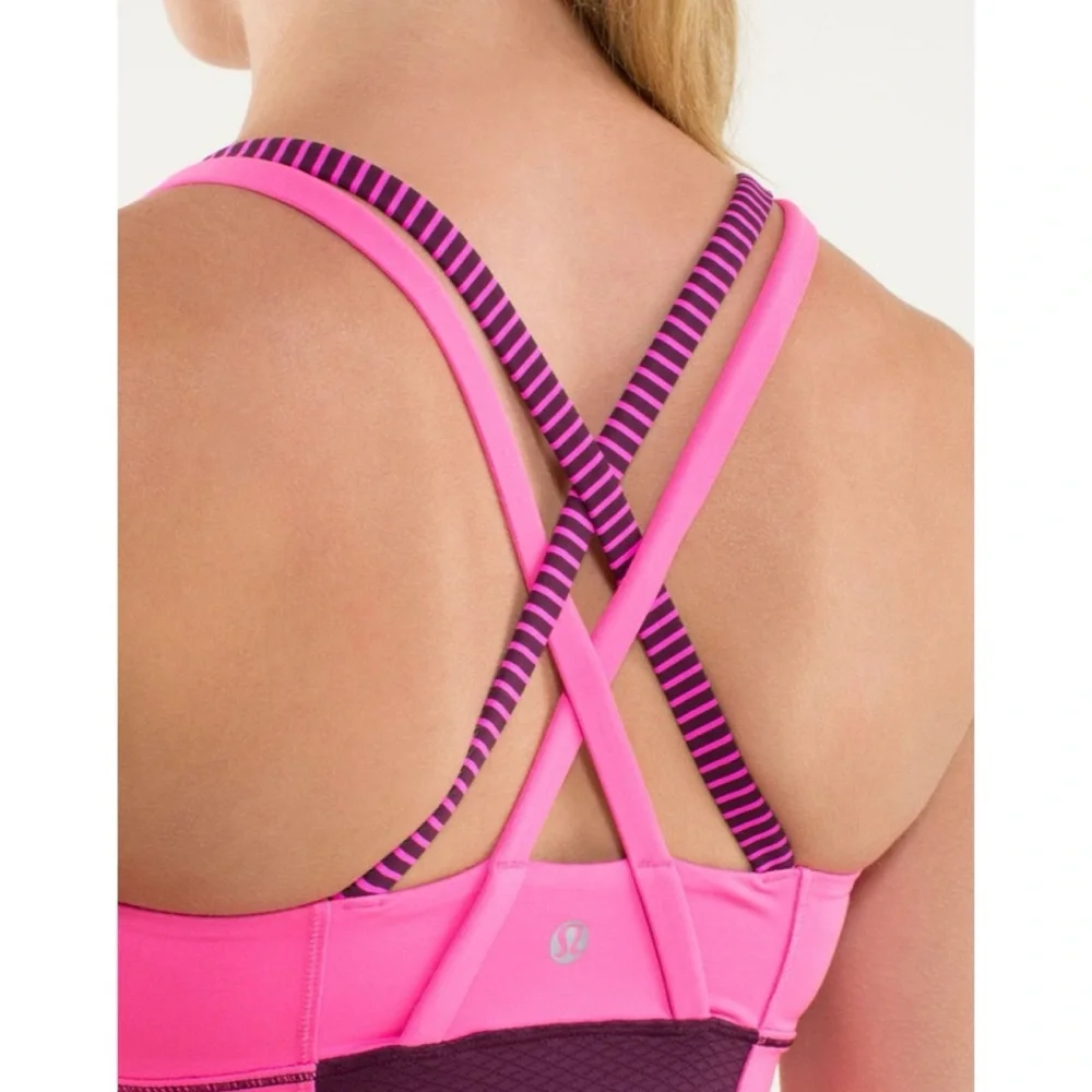 Lululemon Energy Tank Hyper Stripe Raspberry Glo Light 4